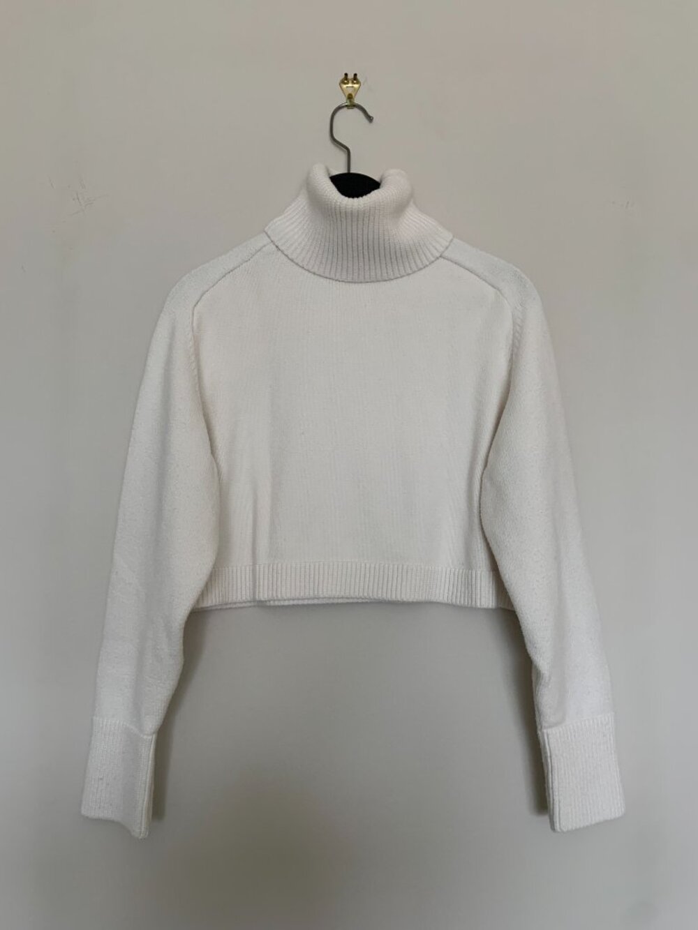 Zara white cropped turtleneck